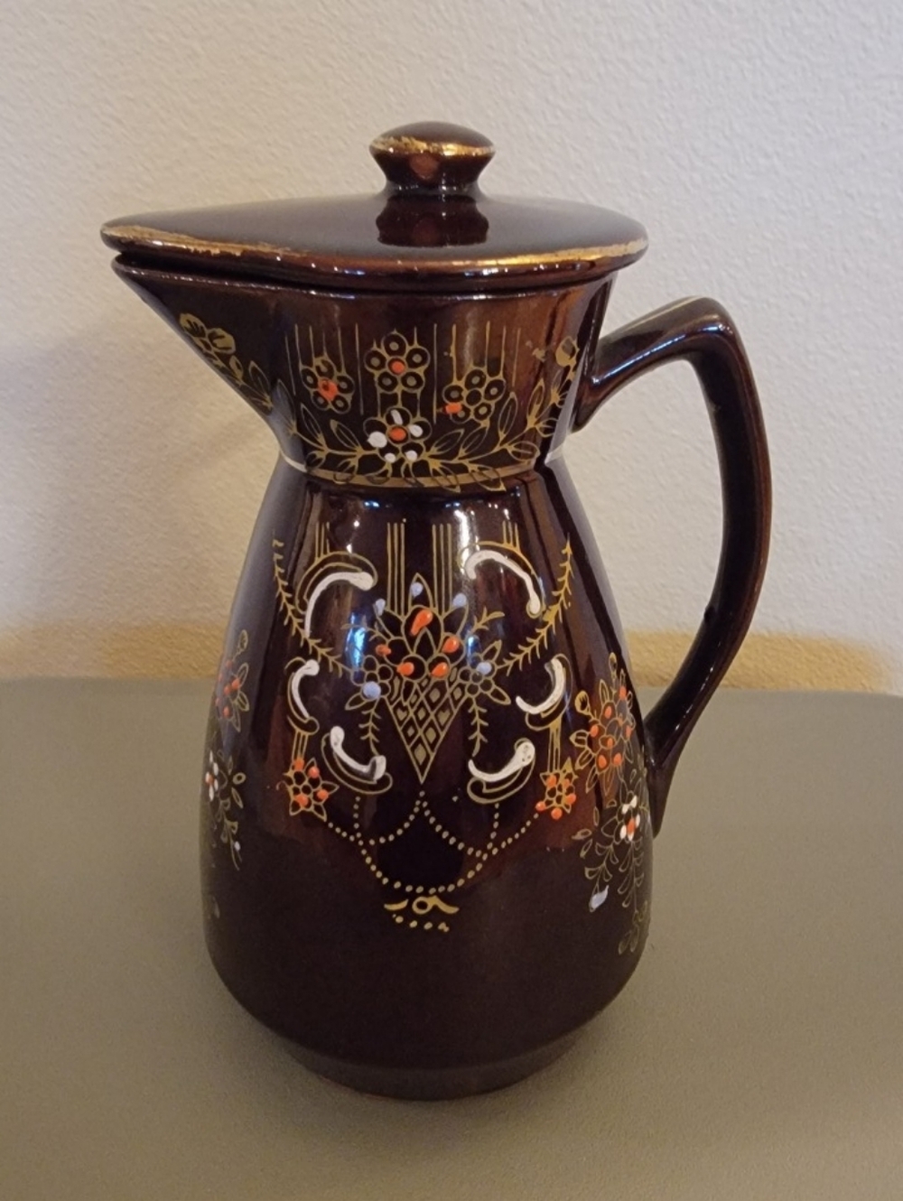 Japan Redware Coffee Pot W Lid